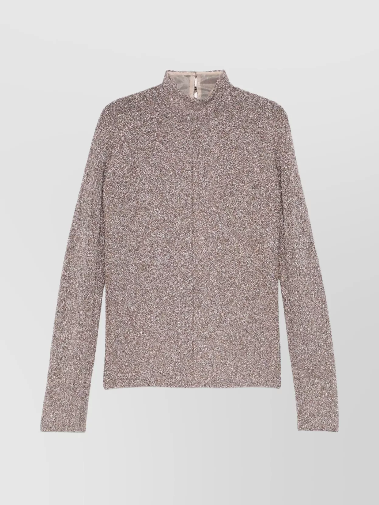 Forte Forte Textured Long Sleeve Mock Neck Sweater In Gray