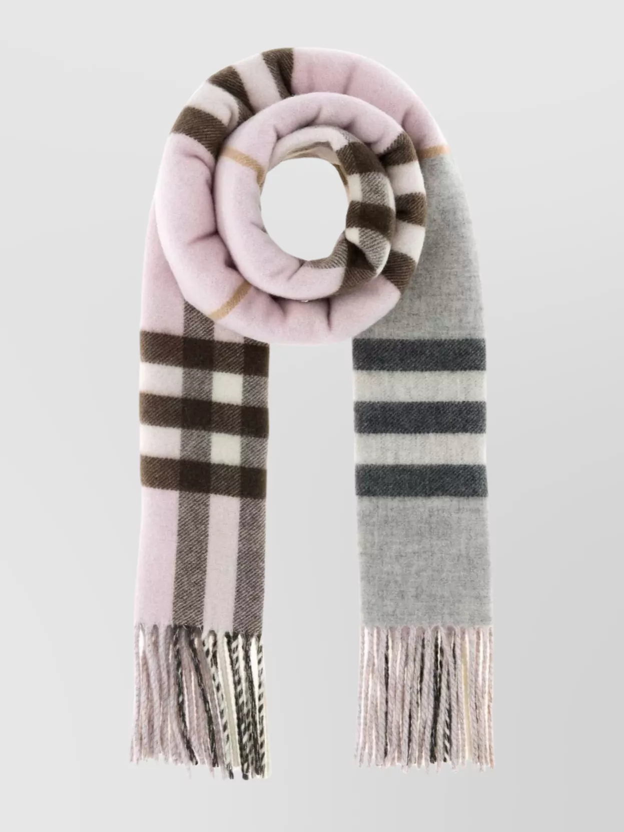 Burberry Cashmere Scarf With Fringe And Stripes