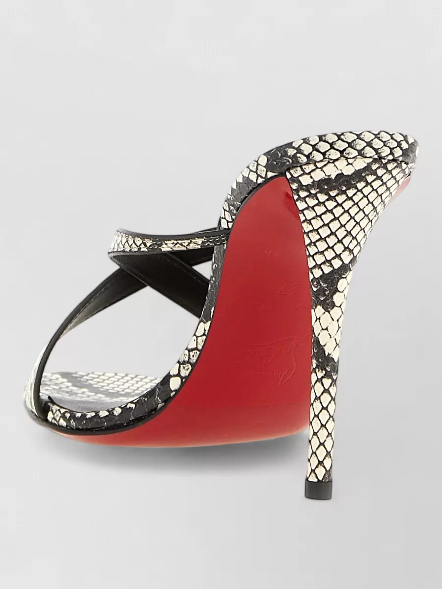 Christian Louboutin elaphe leather cross-strap stiletto mules
