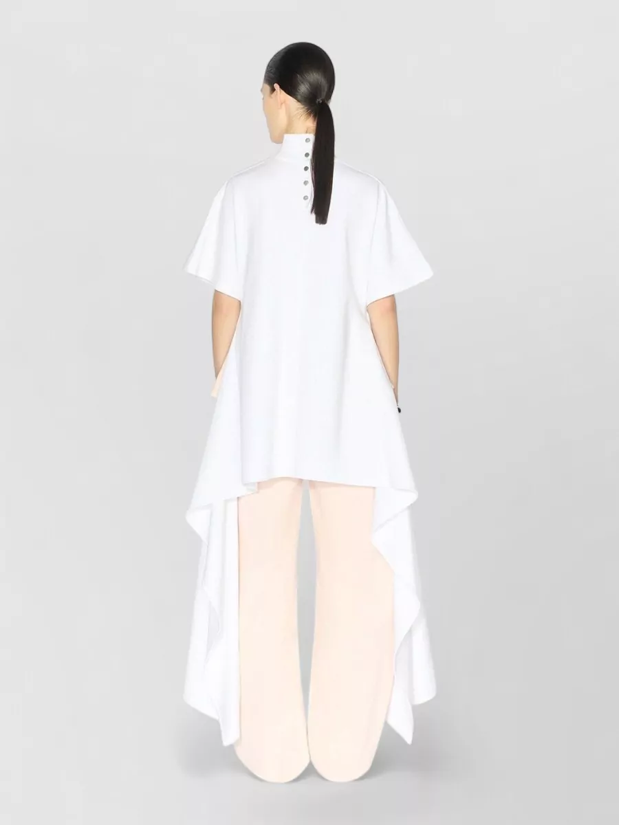 Alaïa Asymmetric Mock Neck Jersey Midi Dress