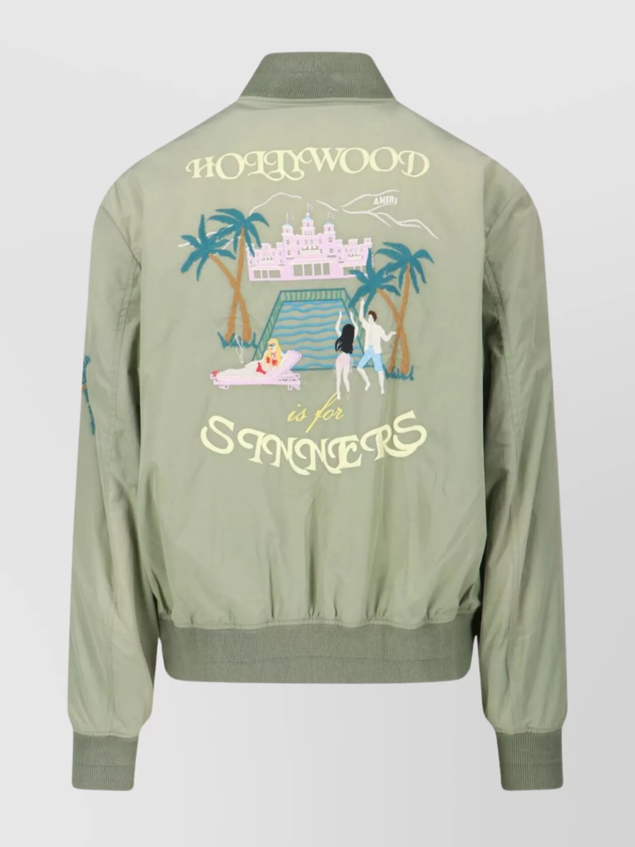 Amiri Embroidered Casual Jacket With Colorful Patches In Green
