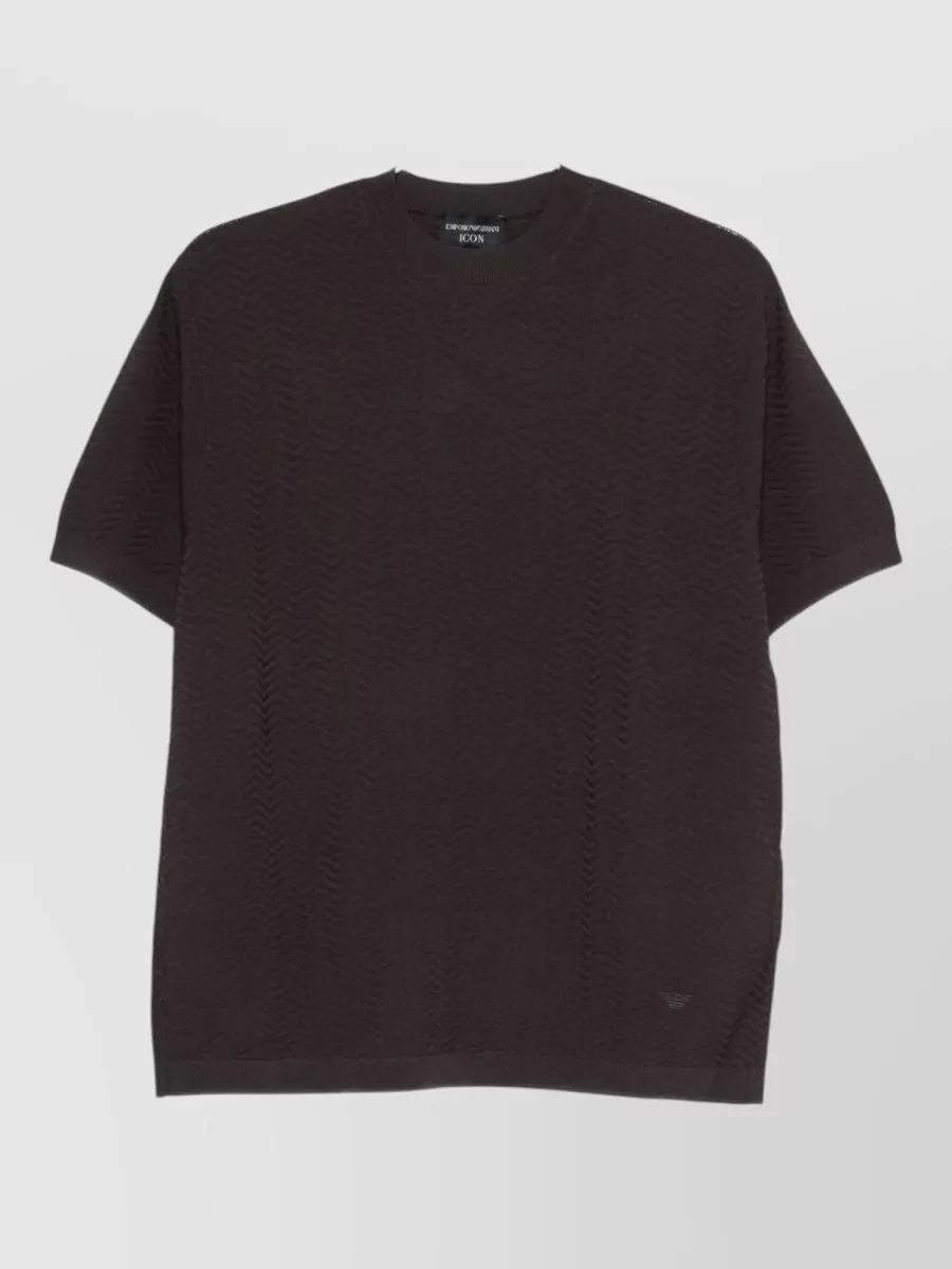 Emporio Armani Chevron-Knit Short-Sleeve T-Shirt