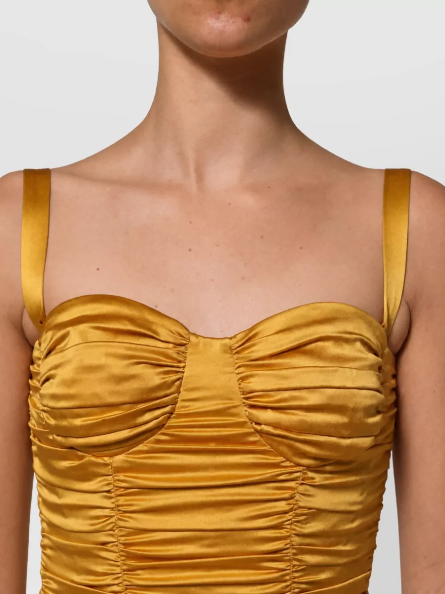 Dolce&Gabbana Silk Ruched Bodycon Midi Dress