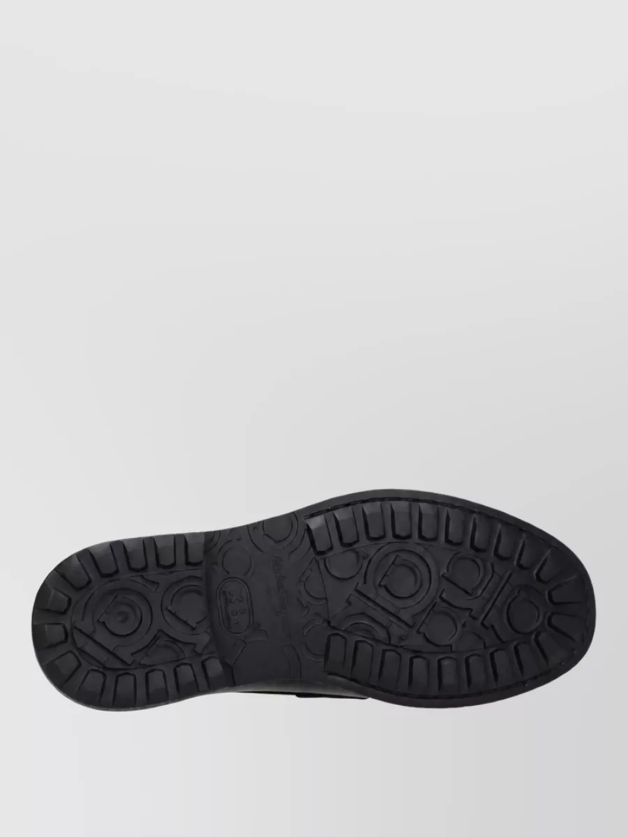 Ferragamo Leather Monk Shoes