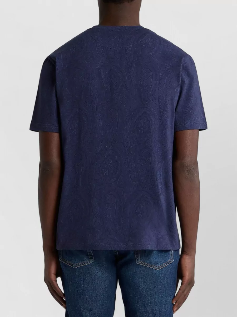 Etro Roma Paisley Crew Neck Short Sleeve T-Shirt