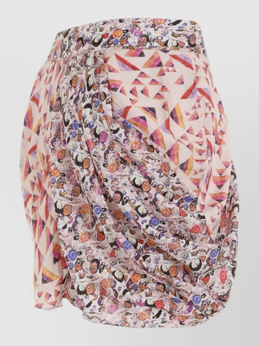 Isabel Marant Lovia High Waist Draped Mini Skirt In Multi