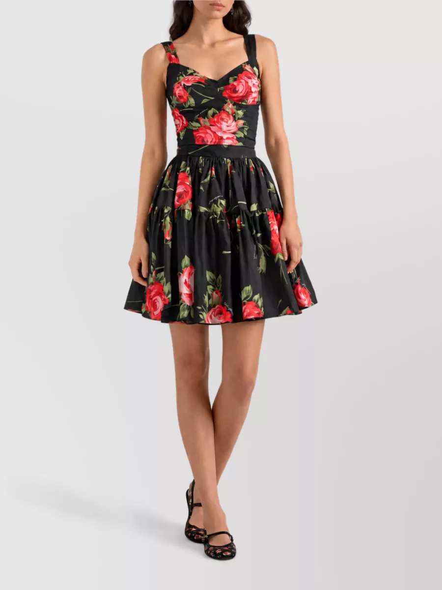 Dolce&Gabbana Floral-Print Bustier Mini Dress