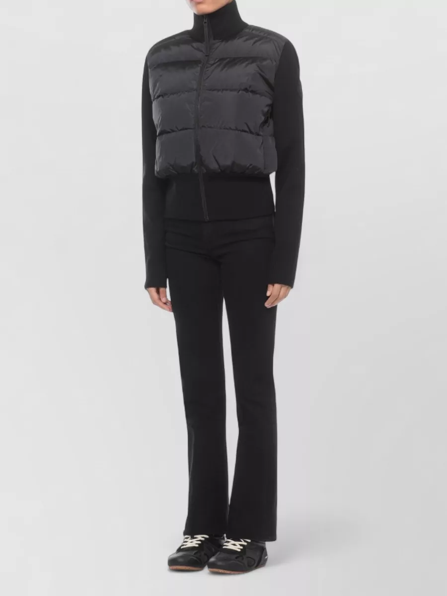 Canada Goose Short Quilted Down Jacket Long Sleeves In Black