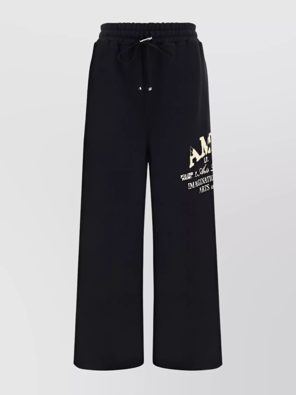Amiri Cotton Embroidered Wide Leg Sweatpants In Black