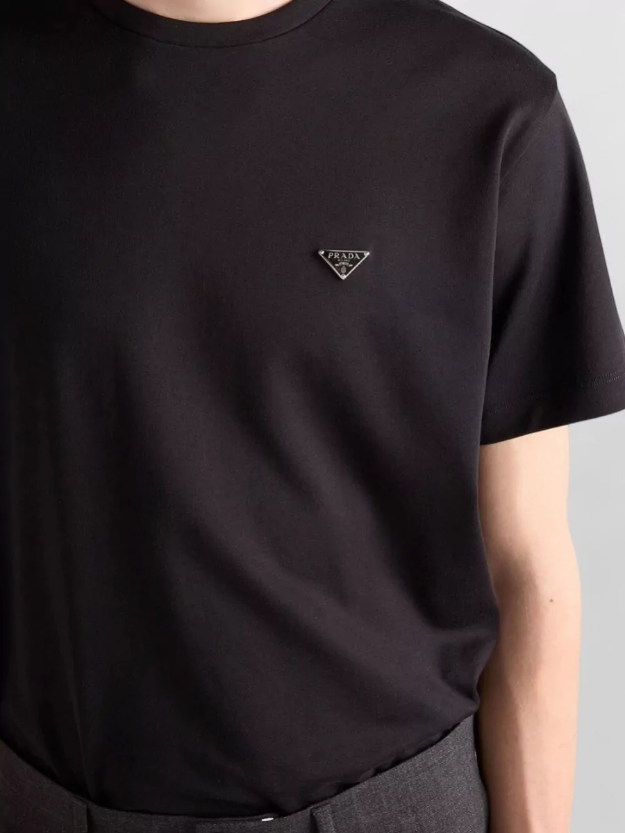 Prada Cotton Boxy-Fit Crew-Neck Short-Sleeve T-Shirt
