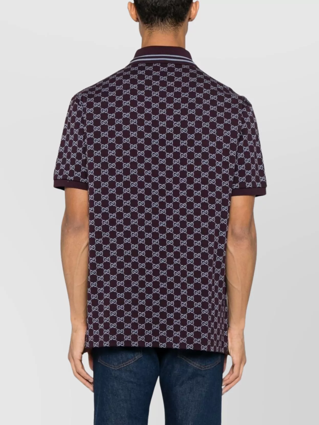 Gucci Logo Pattern Cotton Polo Shirt