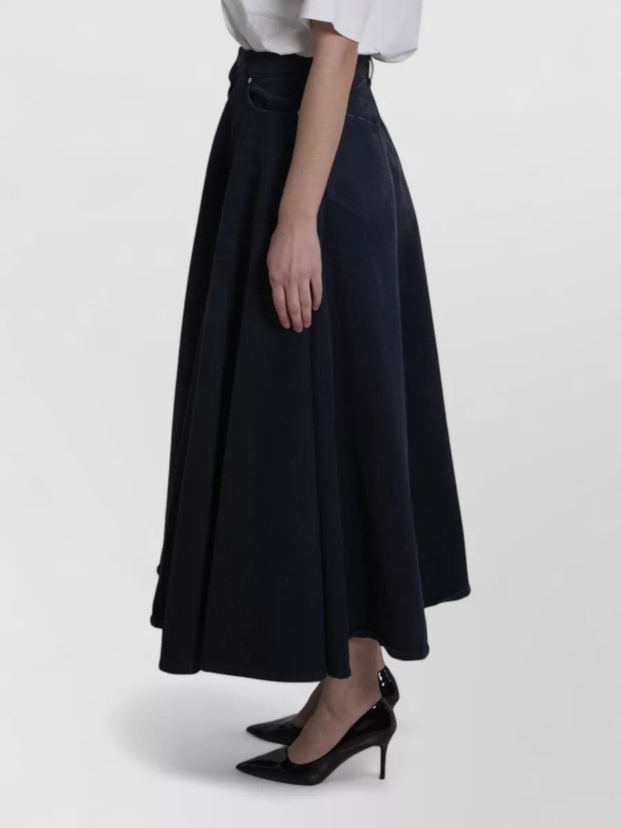 Balenciaga Denim Godet Maxi Skirt