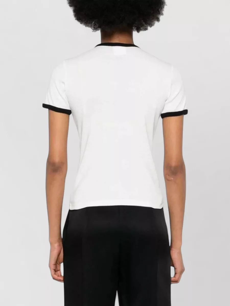 Courrèges Signature Contrast Jersey Crew Neck T Shirt