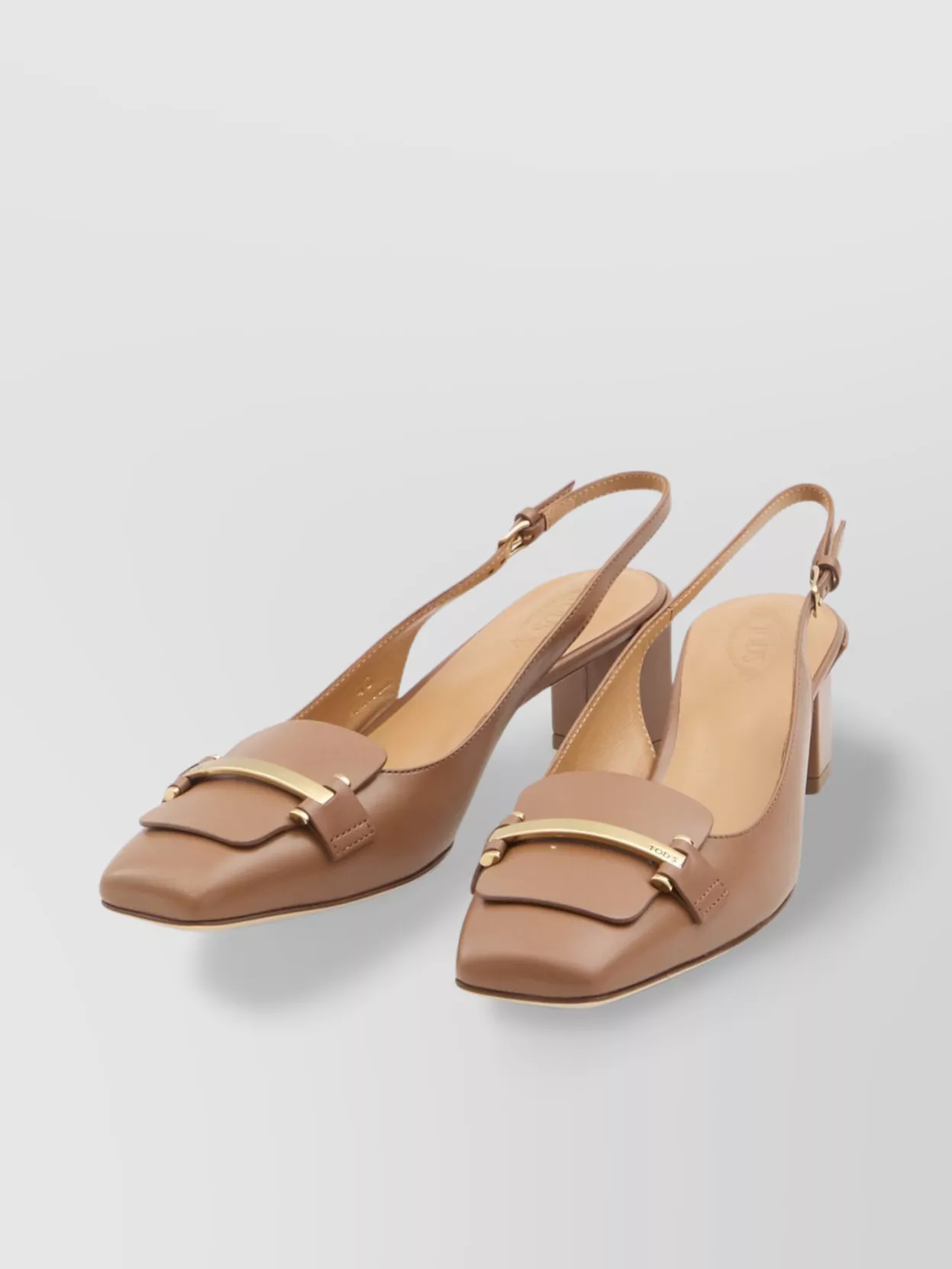 Tod's Square Toe Slingback Leather Pumps