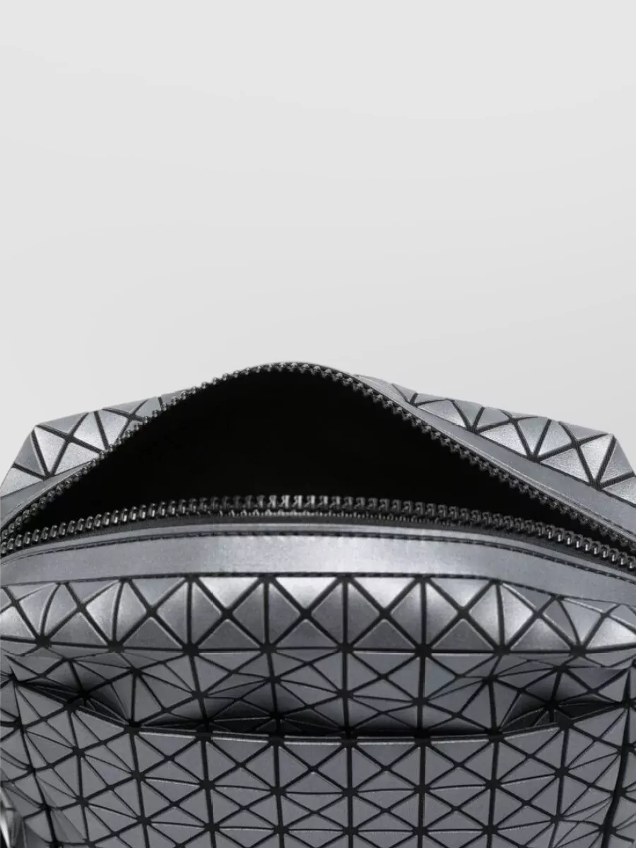 Bao Bao Issey Miyake Leather Shoulder Bag Geometric Pattern Strap