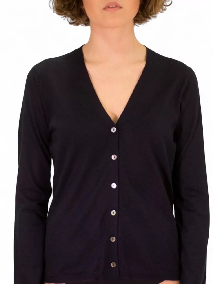 La Rose Cashmere Silk V-Neck Cardigan