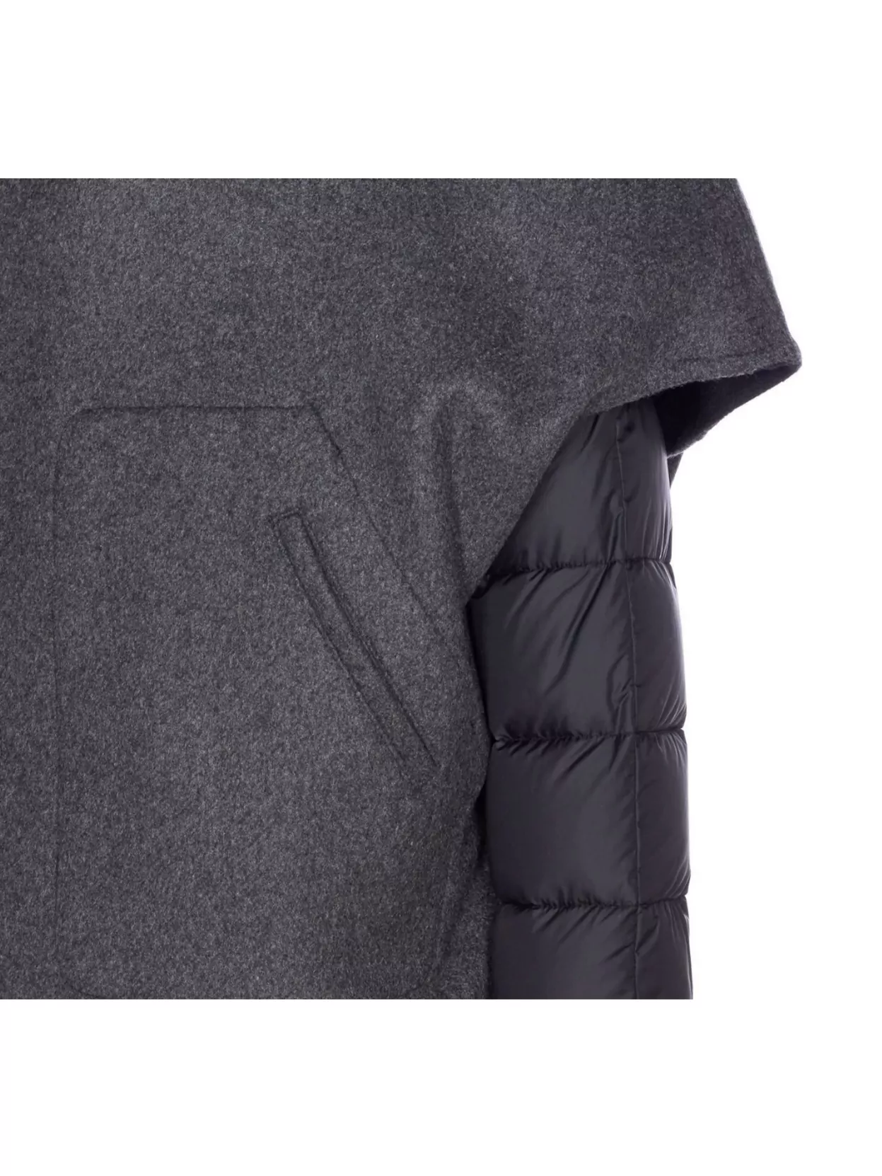Moorer Padded Jacket With Hood And Quilted Sleeves