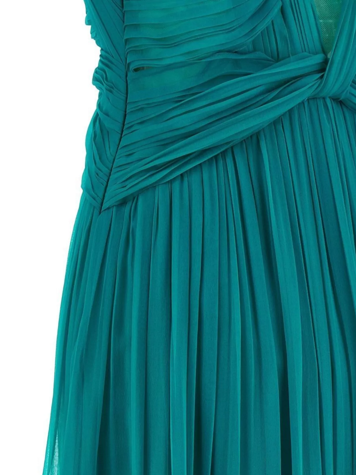 Alberta Ferretti Pleated Sleeveless Draped Cut-Out Dress
