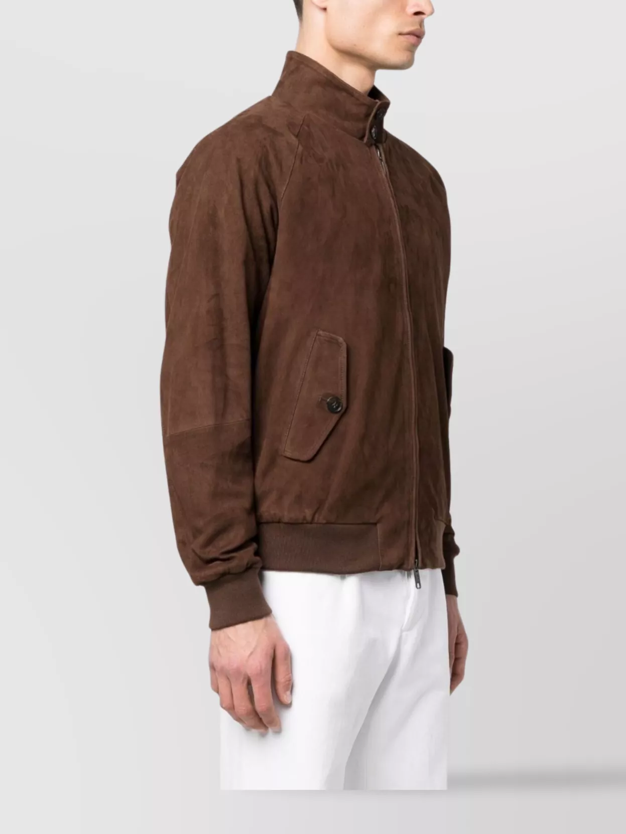 Baracuta Suede Bomber Jacket Side Pockets