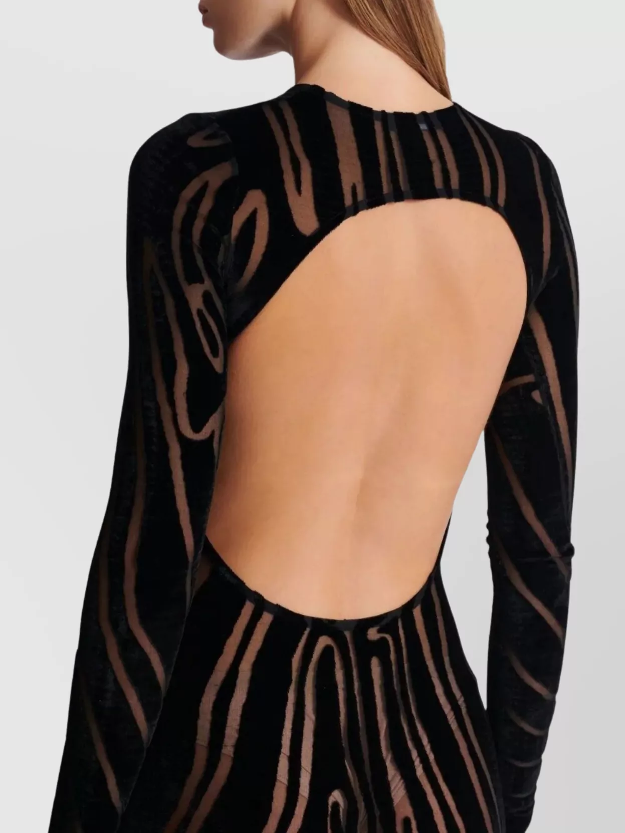 Balmain Long Sleeve Zebra Print Bodycon Dress In Multi