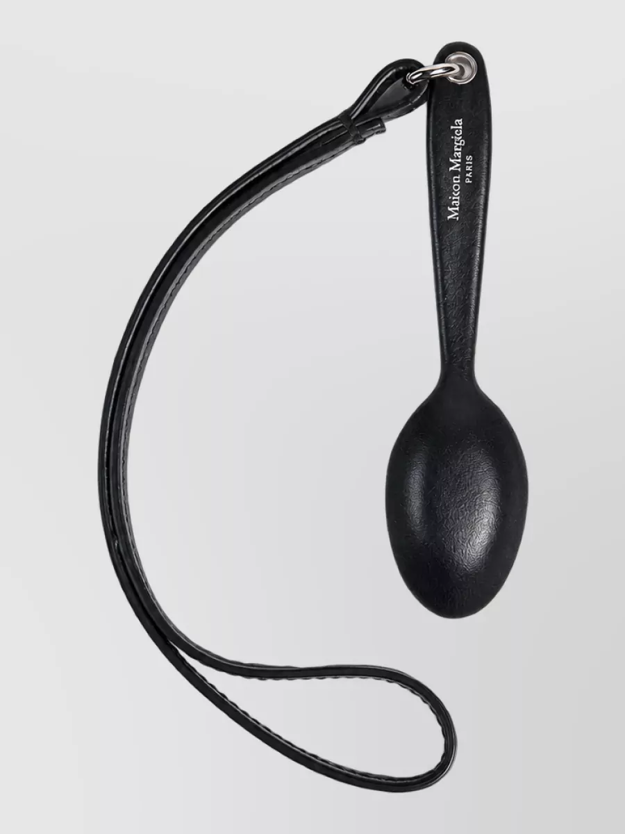 Maison Margiela grained leather spoon charm keyring