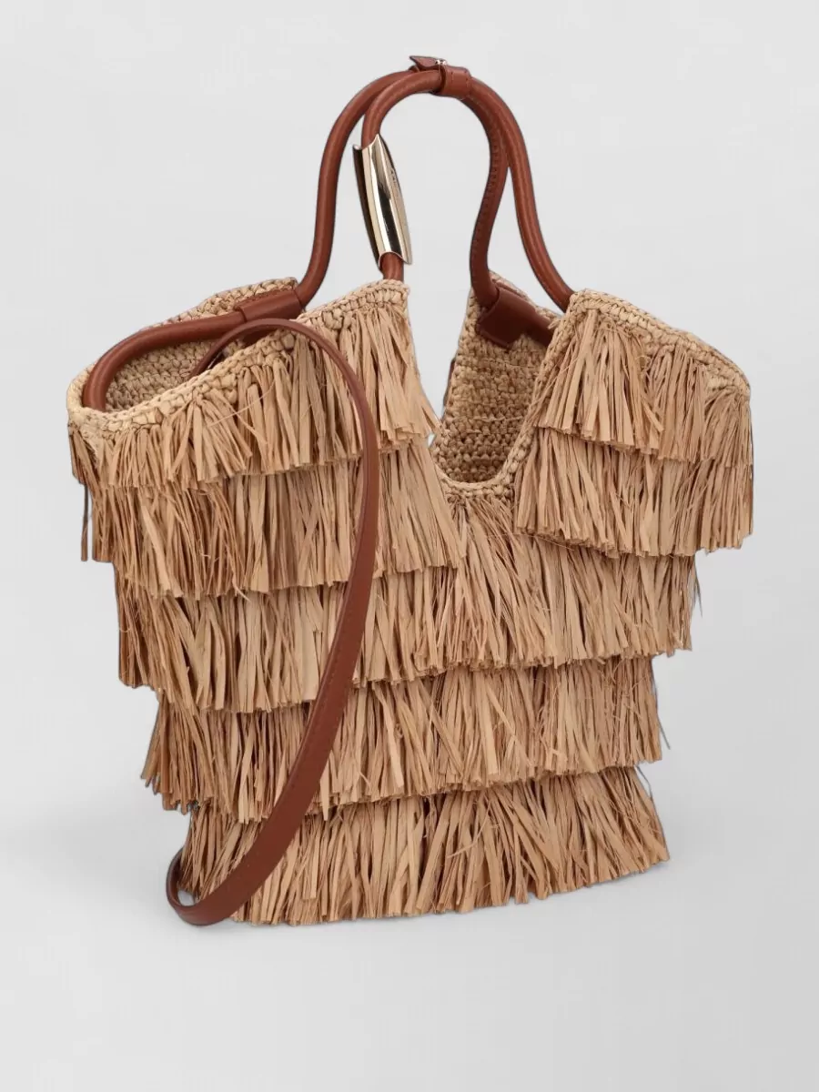 Zimmermann Fringed Raffia Small Tote Bag