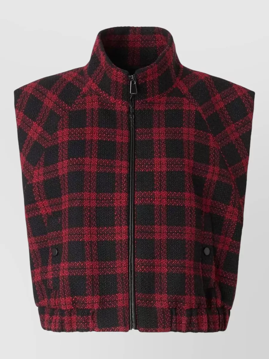 Pinko Checked sleeveless high-neck vest