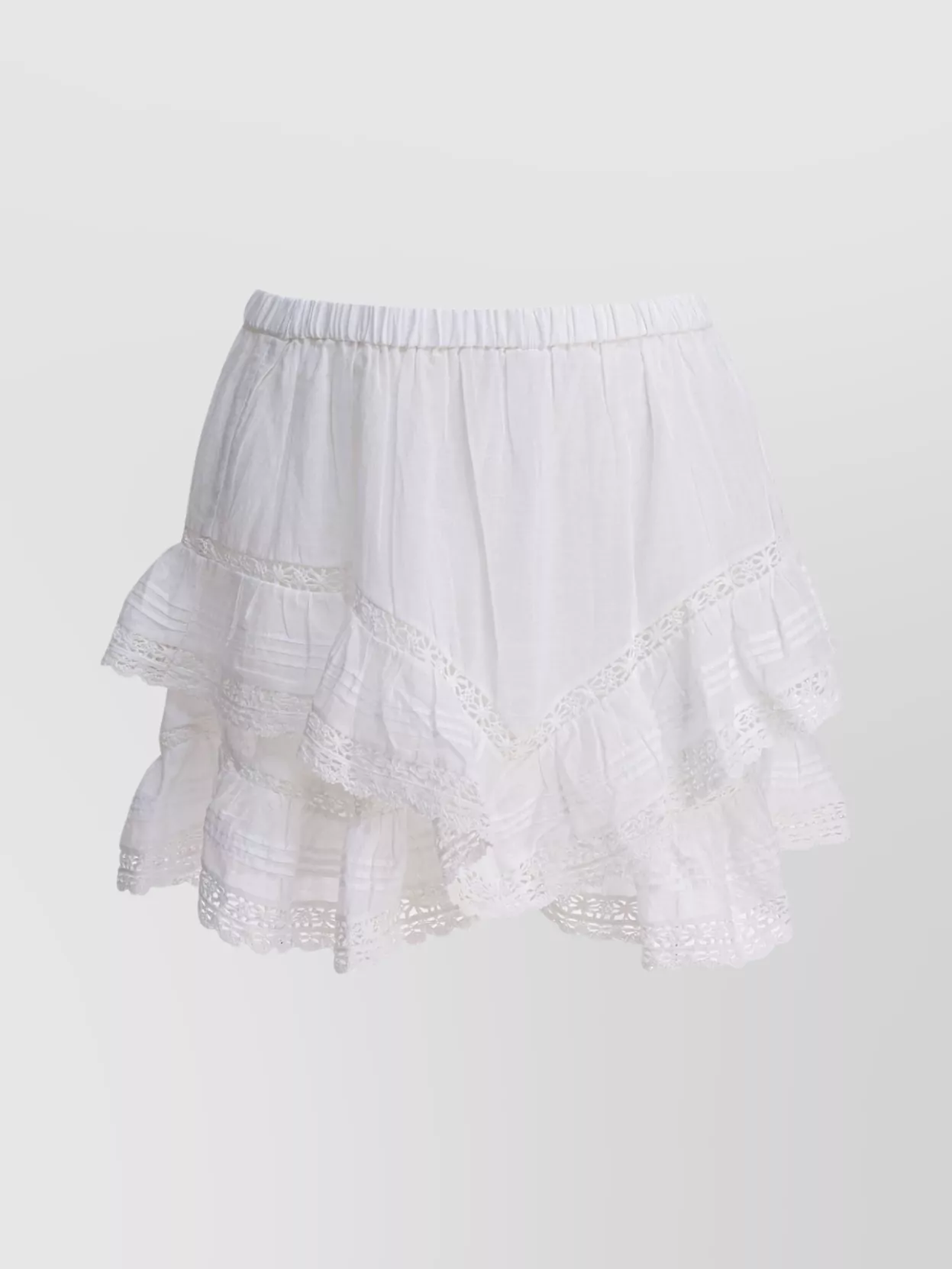 Isabel Marant Étoile Layered Lace Trim Skirts With Ruffled Hem In White
