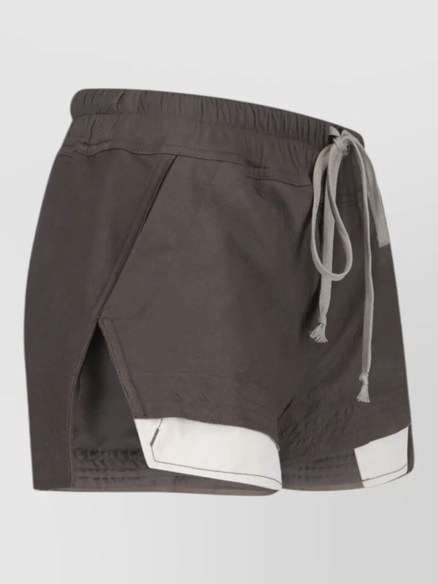 Rick Owens Leather Straight Short Shorts
