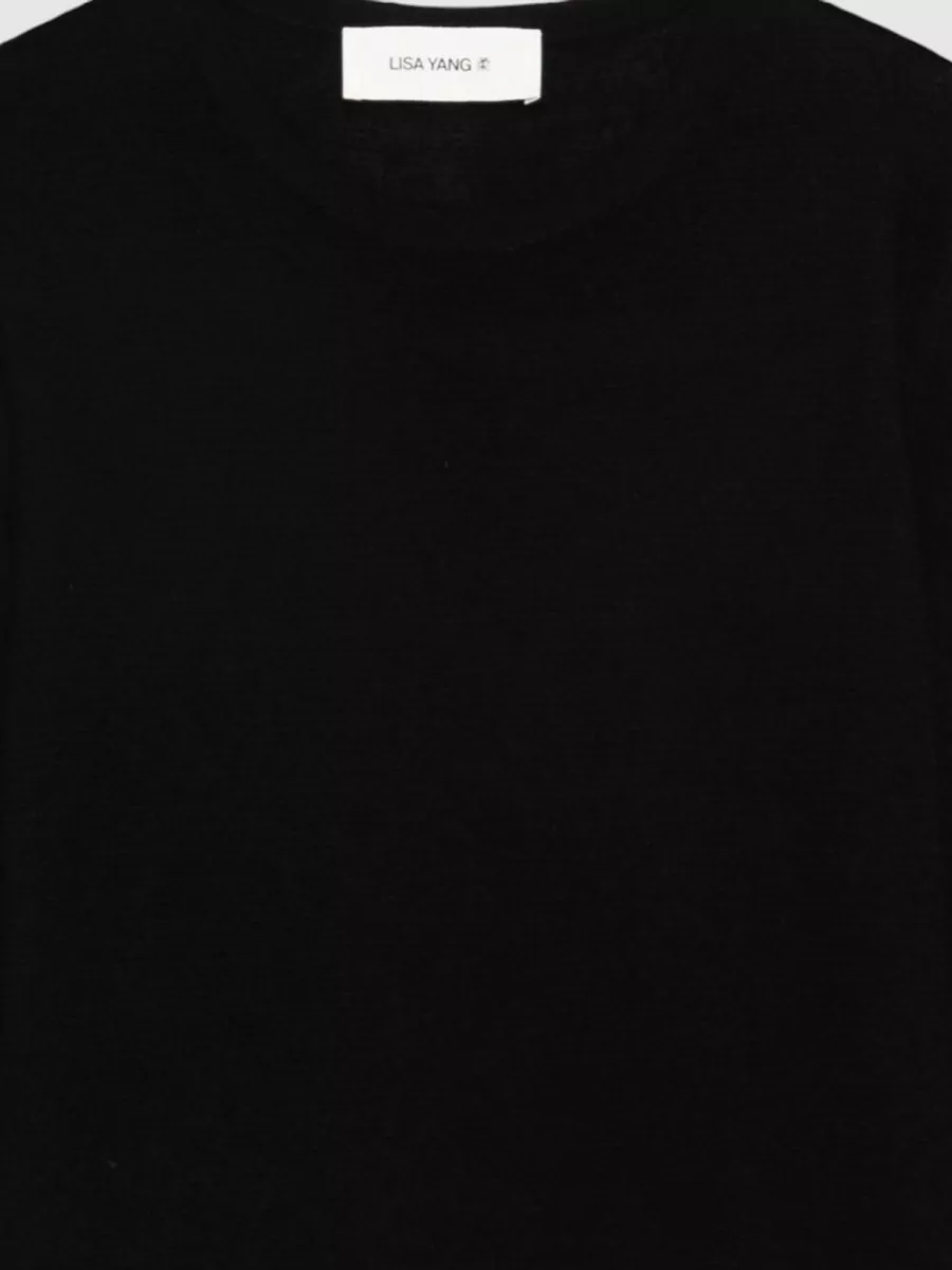 Lisa Yang Cashmere Fine-Knit Crew-Neck Long-Sleeve Sweater