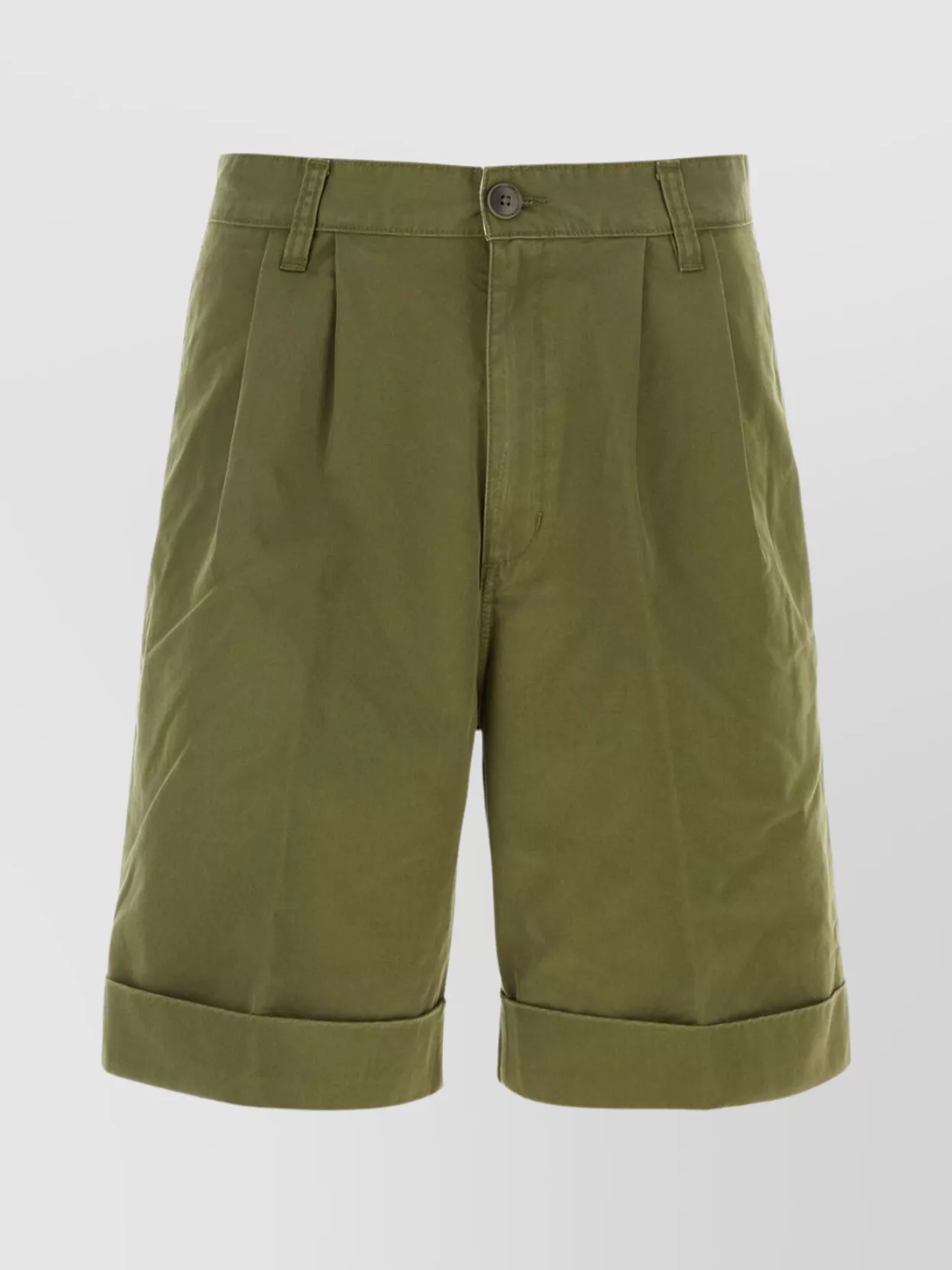 Carhartt Cotton Pleated Shorts Belt Loops In Green