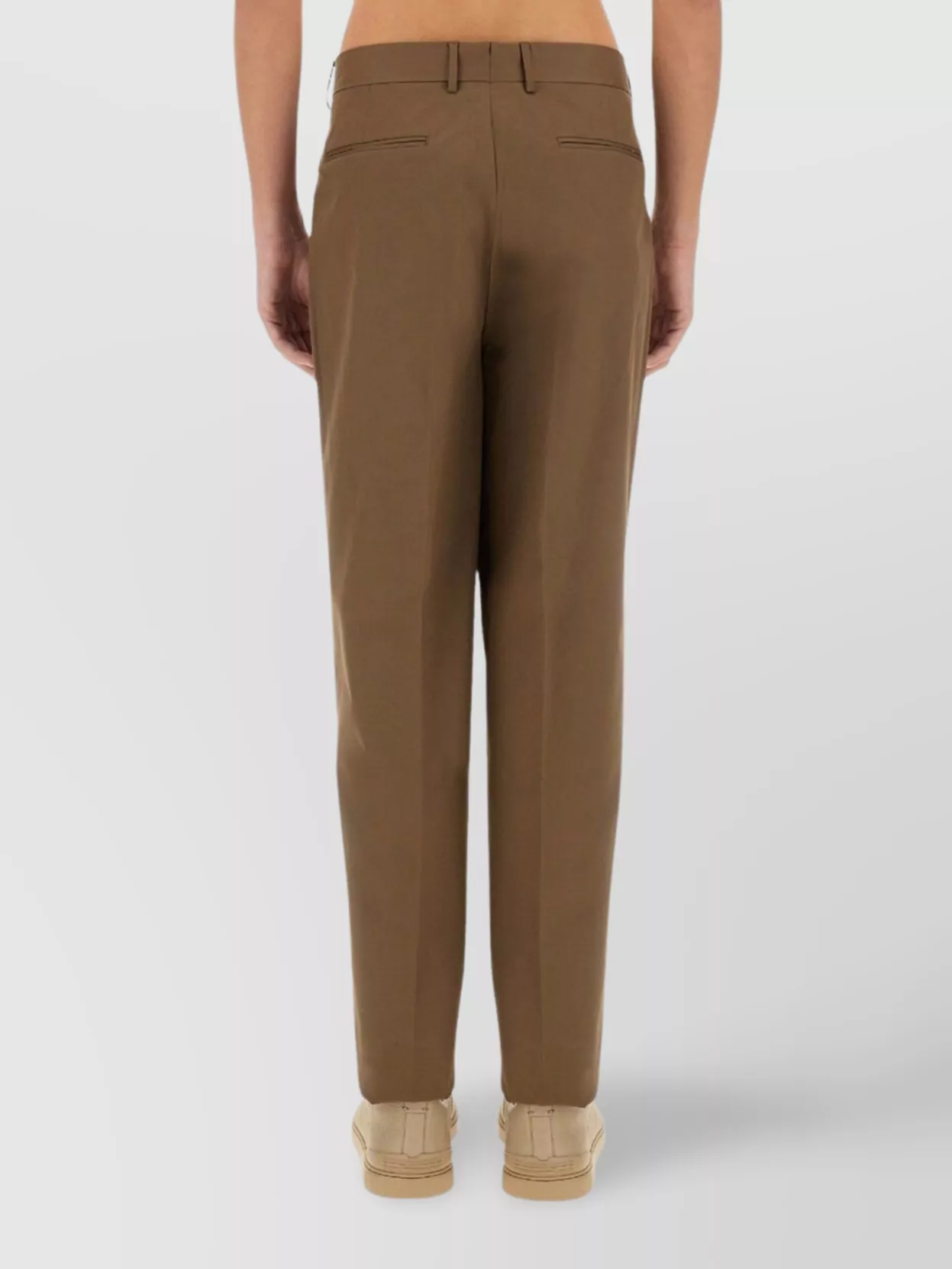 Shop Zegna Cropped Straight Leg Pants With Front Pleats