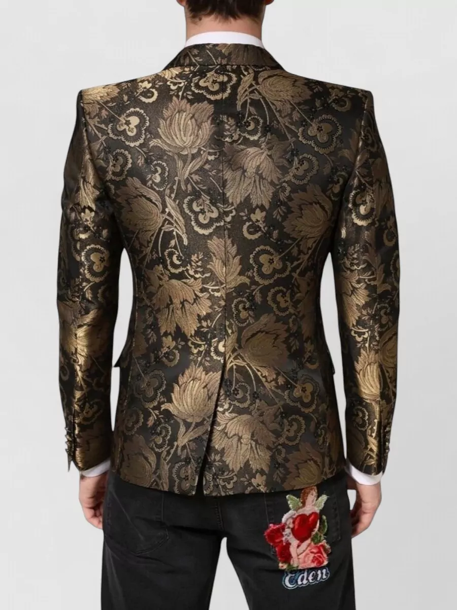 Dolce&Gabbana Single Breasted Jacquard Tuxedo Blazer
