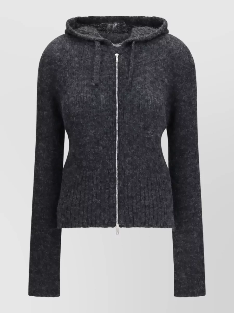 Our Legacy alpaca-blend ribbed zip-up hoodie