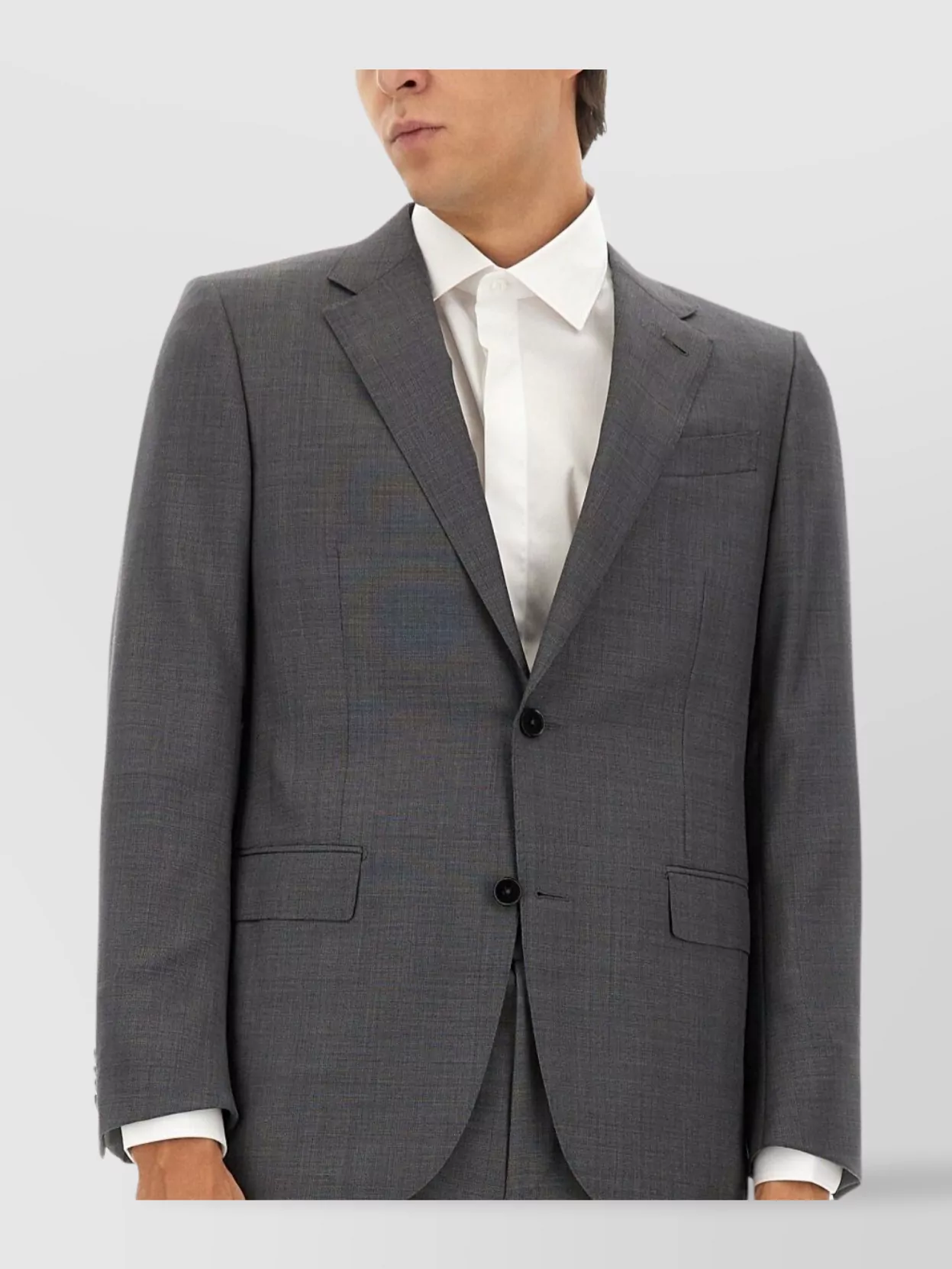 Zegna Tailored Wool Suit Notch Lapel