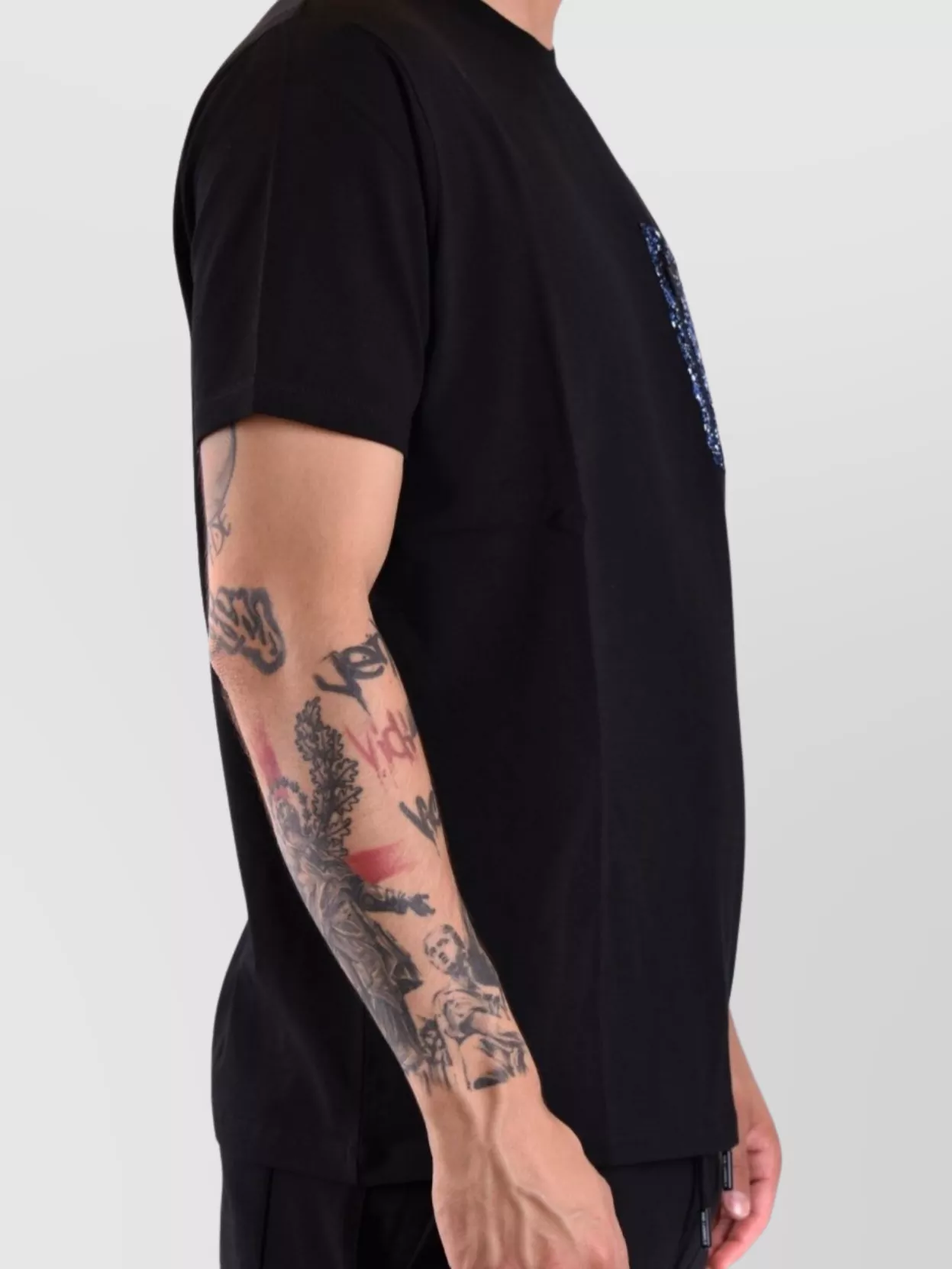 Karl Lagerfeld Pocket Graphic Print Round Neck T-Shirt