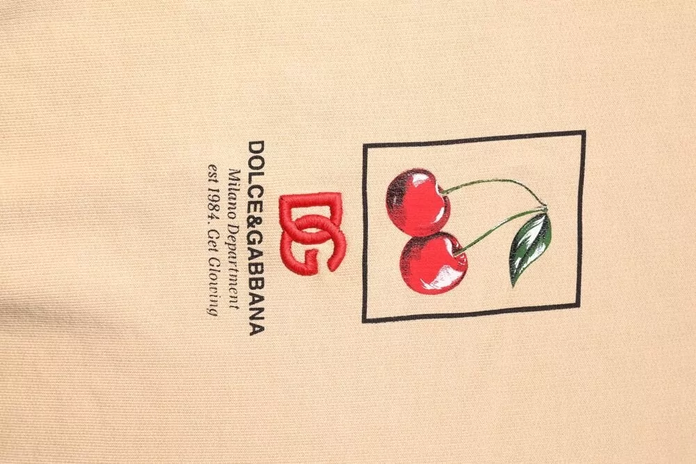 Dolce&Gabbana Cherry Print Cotton Crew Neck Sweatshirt
