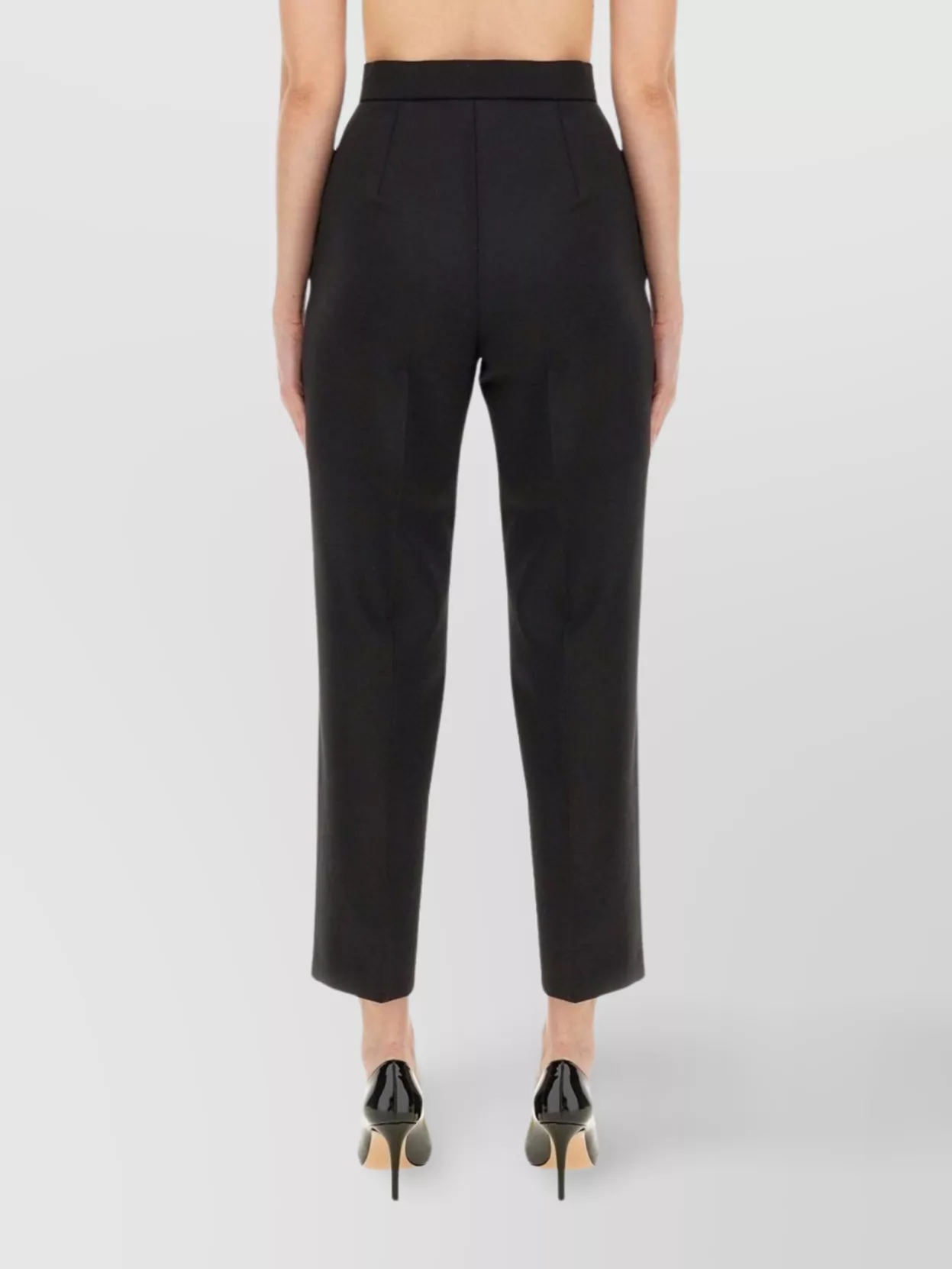 Max Mara Cropped Trousers With Pleated Front Design