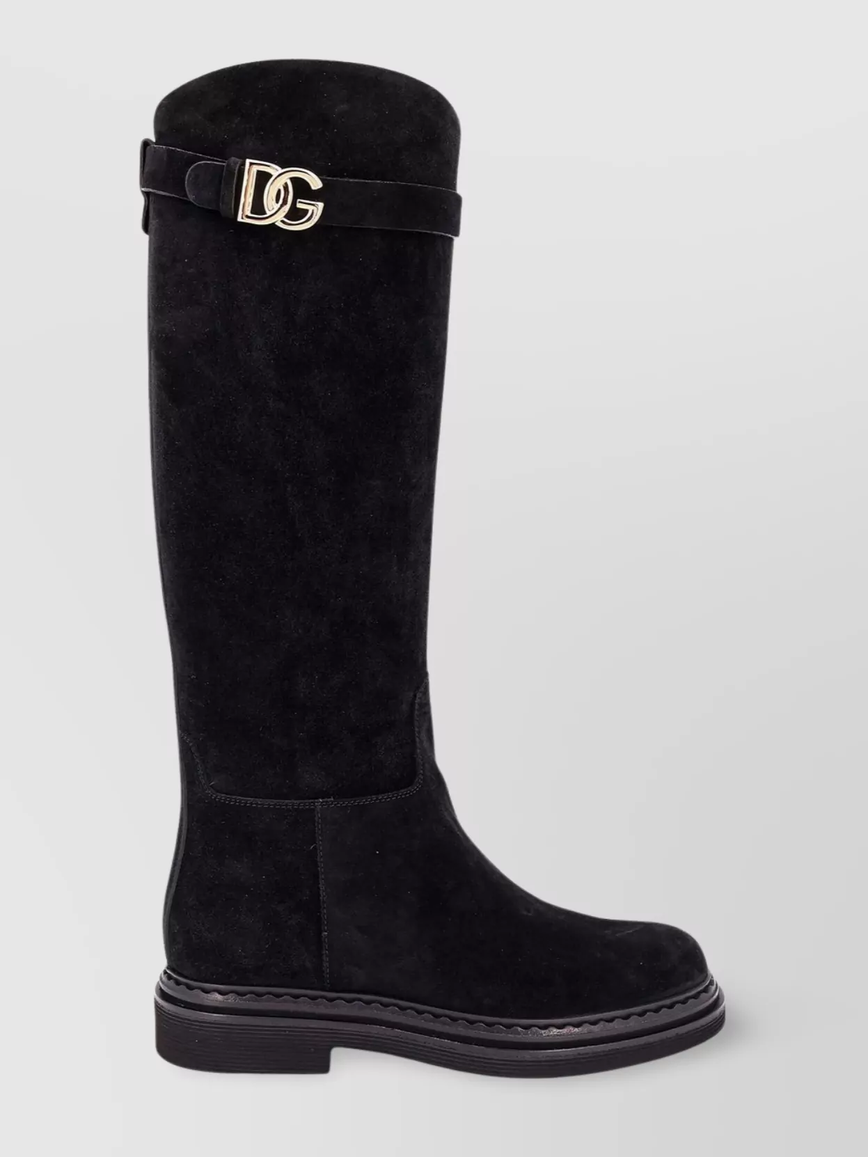 Dolce&Gabbana Knee-High Suede Boots Rounded Toe