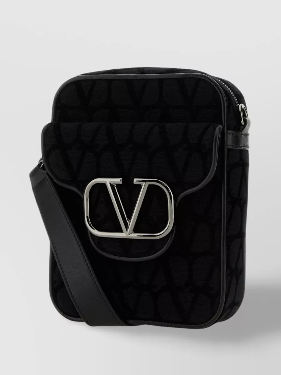 Shop Valentino Iconographe Locò Crossbody Bag In Black