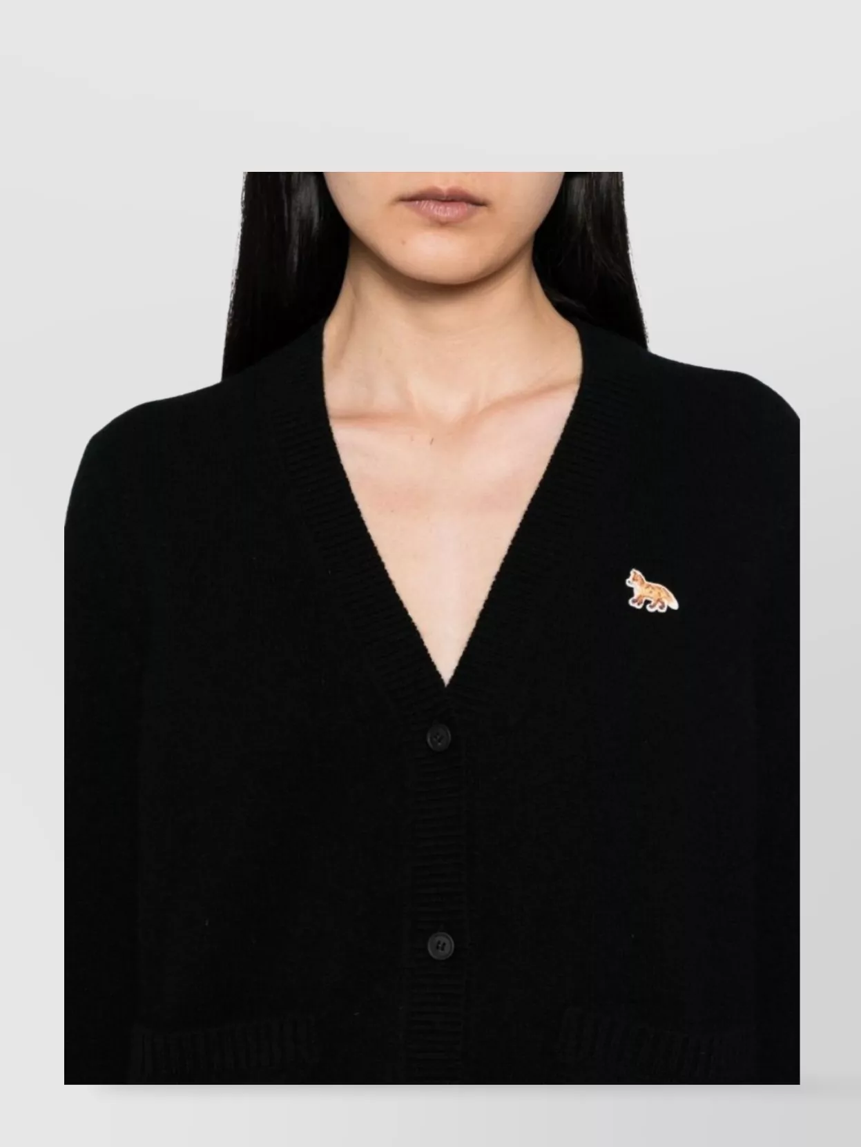 Maison Kitsuné Fox Wool Cardigan With Pockets And Collar
