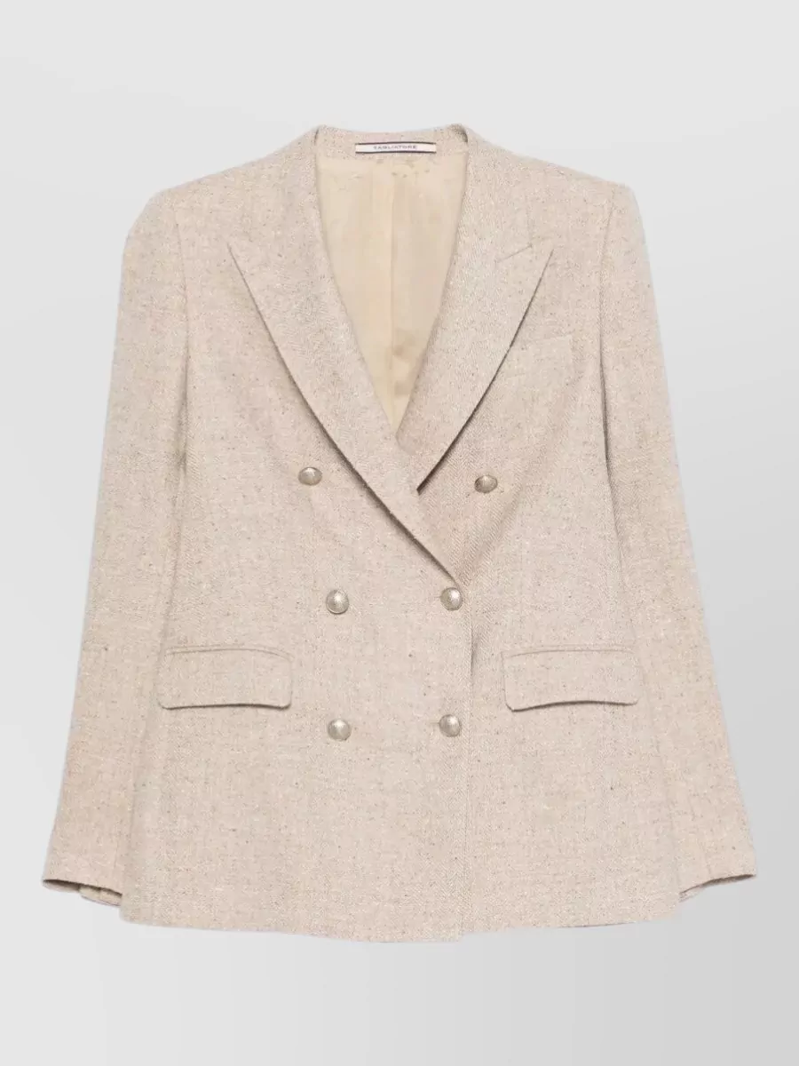 Tagliatore silk blend chevron double-breasted blazer