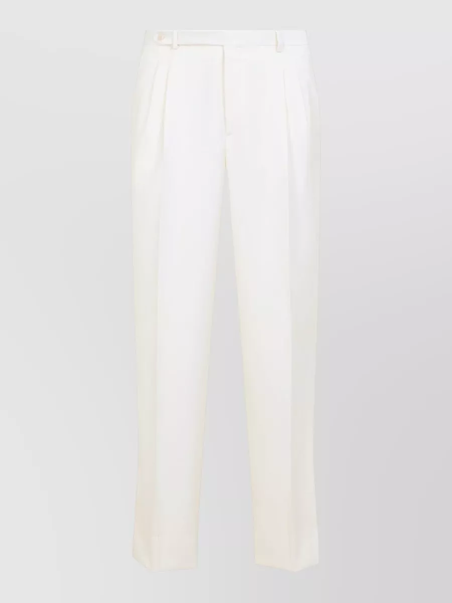 Brioni Wool Mid-Rise Straight-Leg Tailored Trousers
