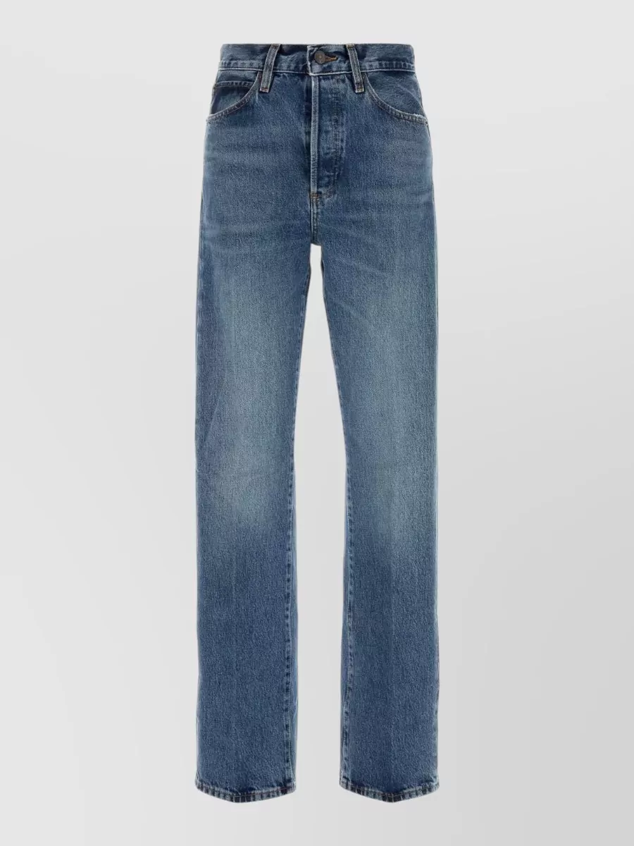 Frame Vertical Cut Denim Trousers In Blue