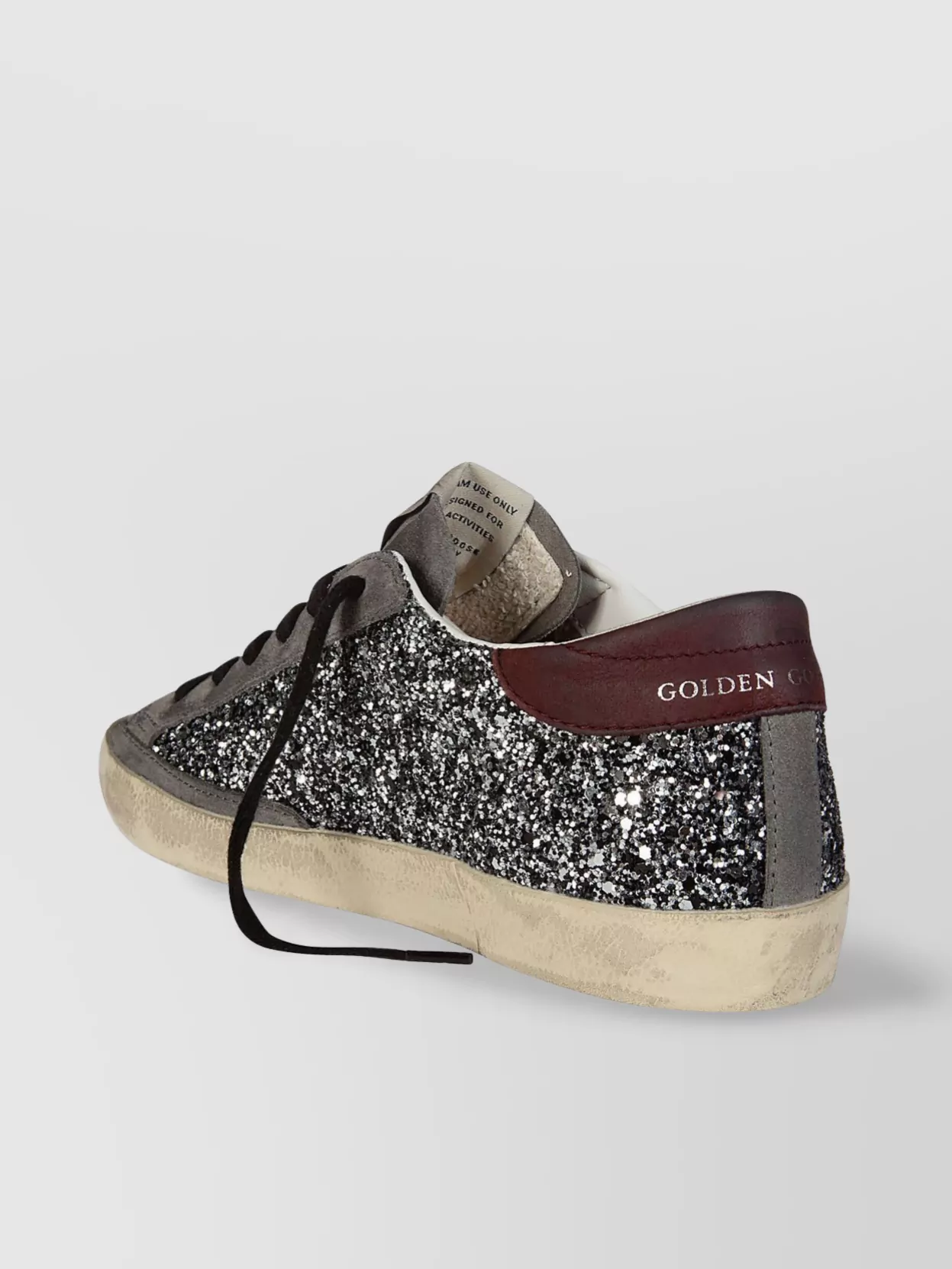 Golden Goose Glitter Star Detail Leather Heel Sneakers