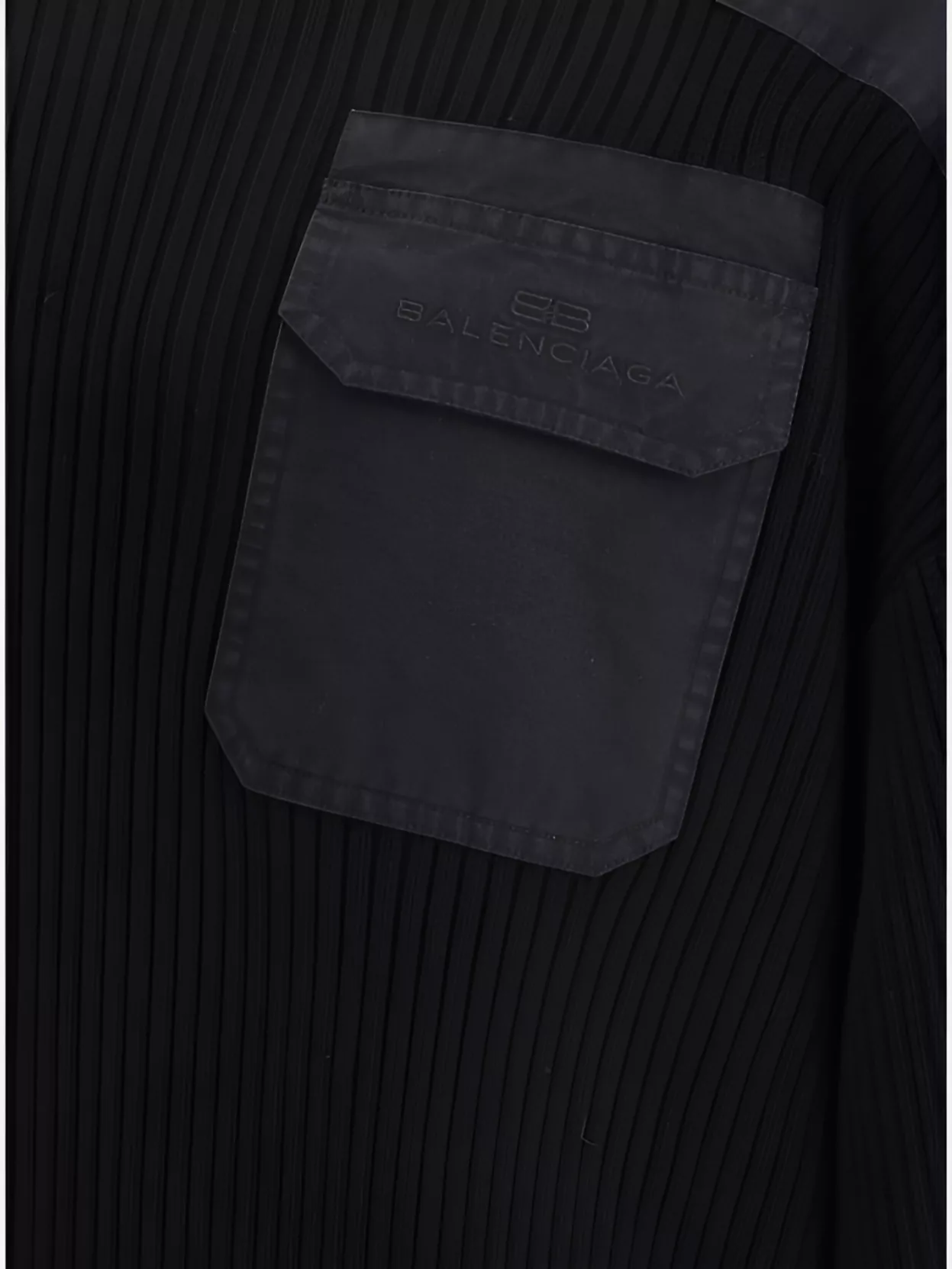 Balenciaga Ribbed Panel Military Sweater