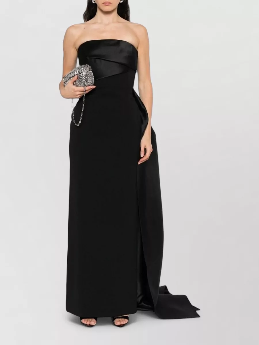 Solace London Off-Shoulder Asymmetric Draped Maxi Dress