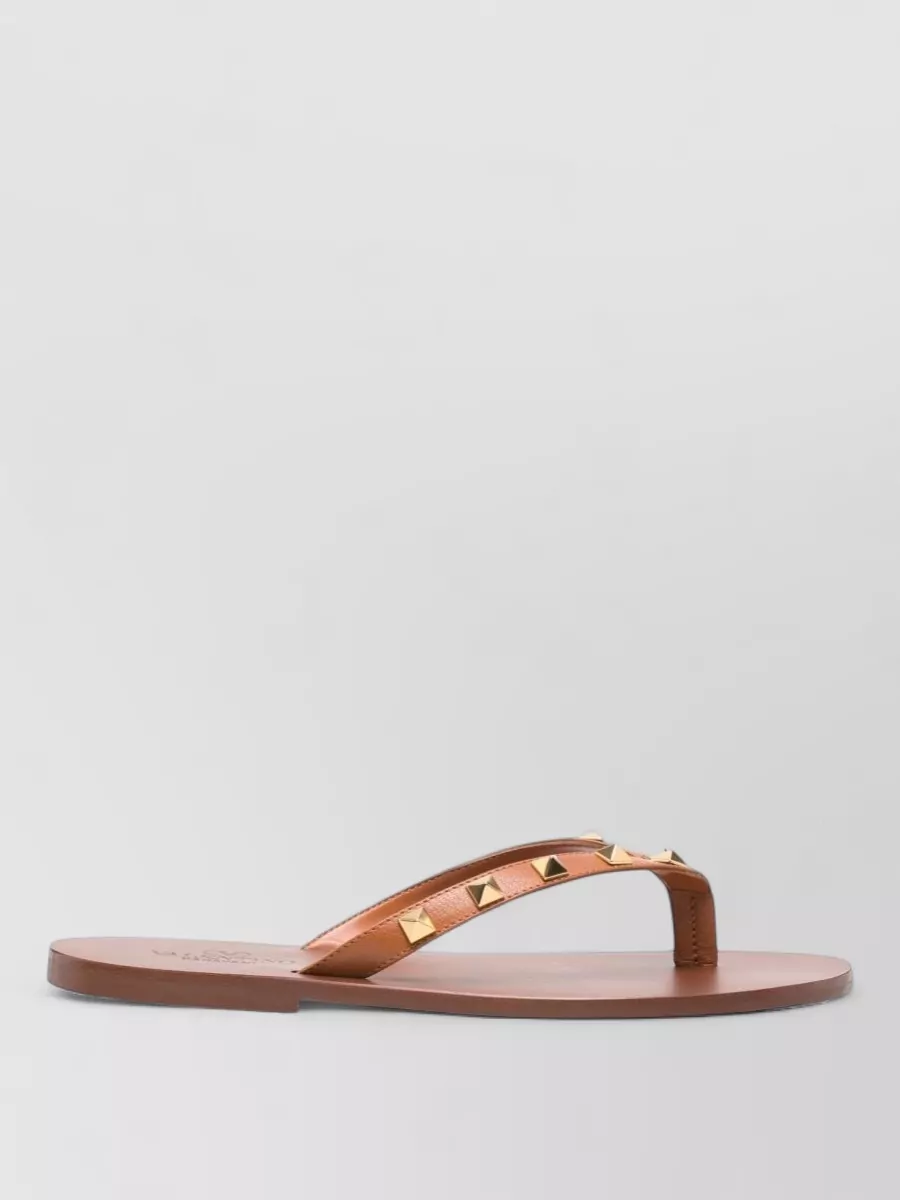 Valentino Garavani Leather Rockstud Thong Sandals