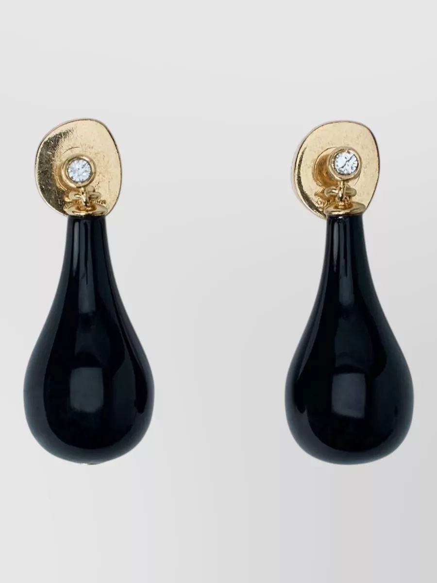 Totême onyx crystal-embellished drop earrings