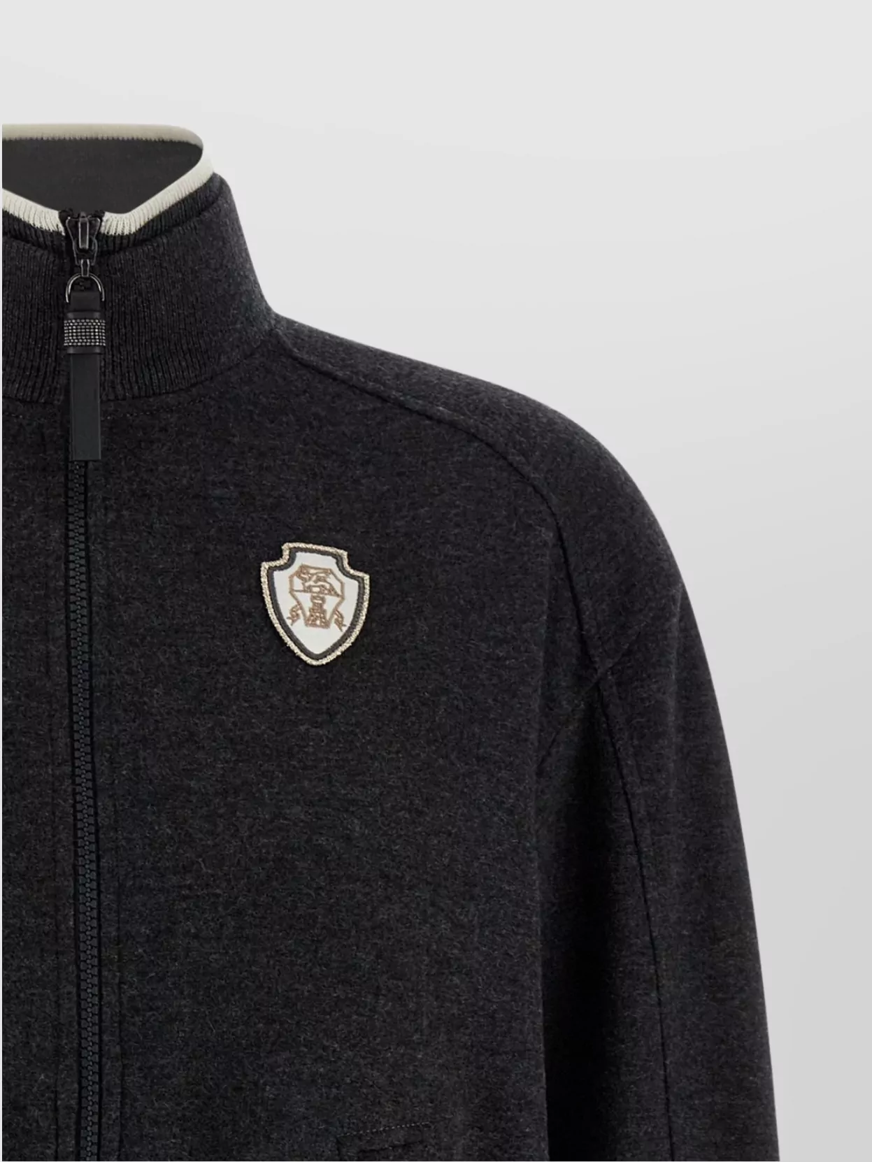 Brunello Cucinelli Heraldic Coat Of Arms Sweatshirt Gray In Black